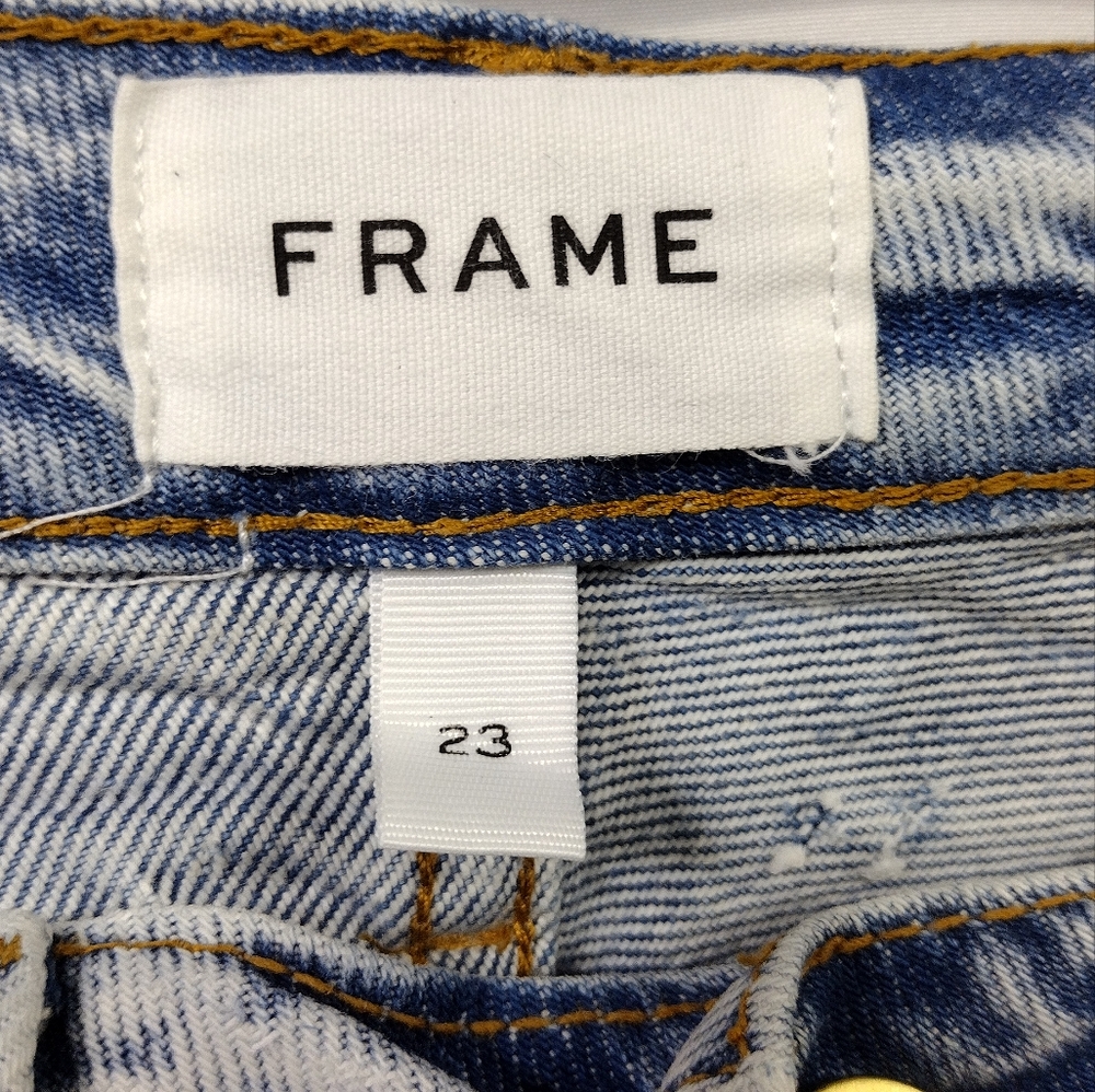 Frame Denim Le Original High Rise Slim Straight Leg Jeans 23 Blue Boho Retro - Picture 10 of 12